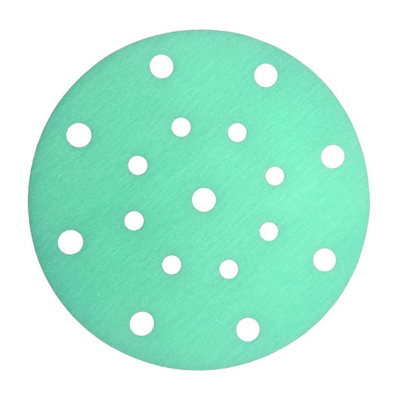 6" 150mm 17 Hole Polyester Film Green Sandpaper Wet Dry Sanding Discs P60-P2000
