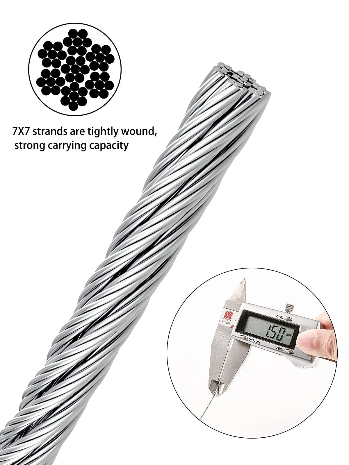 Stainless Steel A2 304 Wire Rope Lifting Metal Cable Rigging 0.3mm 0.4mm to 20mm