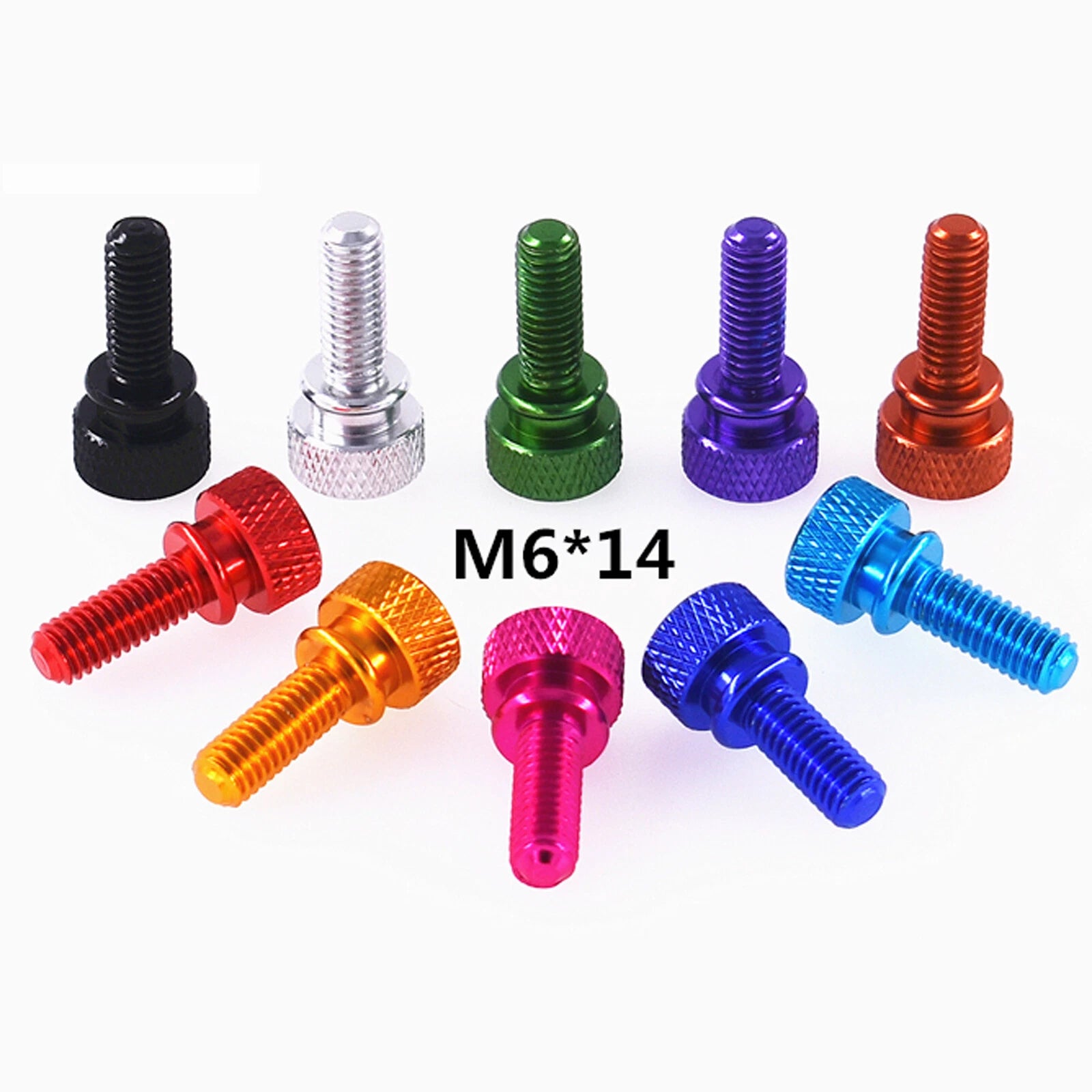 M6 Knurled Thumb Screws Aluminum Alloy Round high Step Hand Grip Knob Bolts