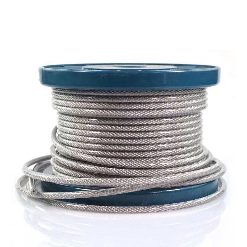 0.27-0.5 Ø 1x7 PVC Plastic Coated 304 Stainless Steel Wire Rope Metal Cable Rope