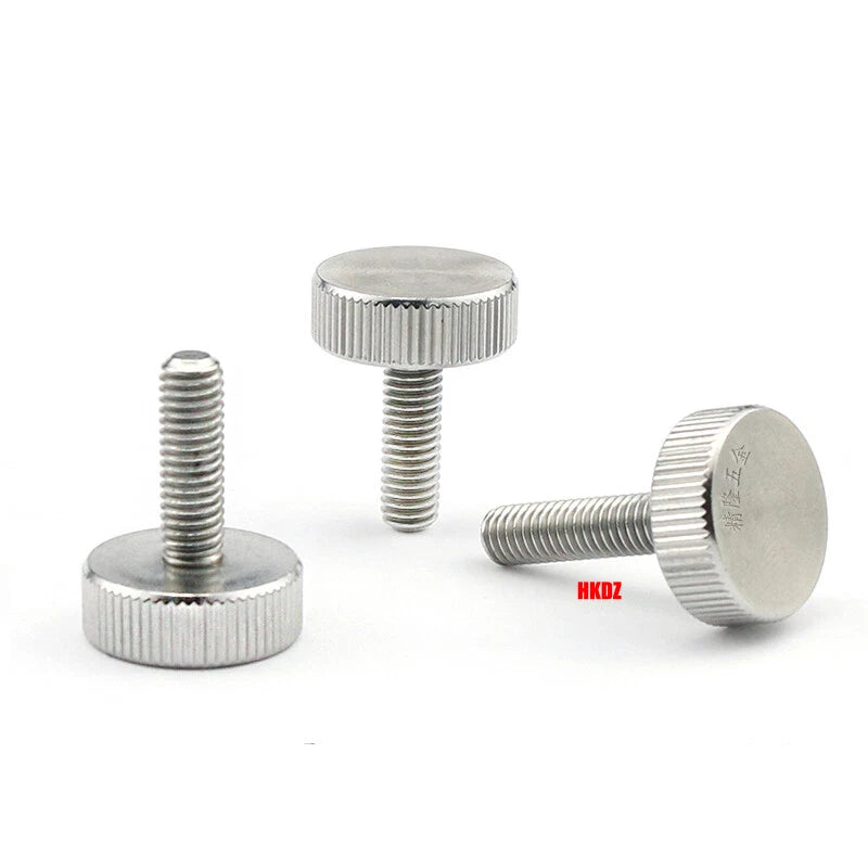 M5 M6 Flat Head Knurled Thumb Screws 303 Stainless Steel 8mm to 35mm Hand Bolts
