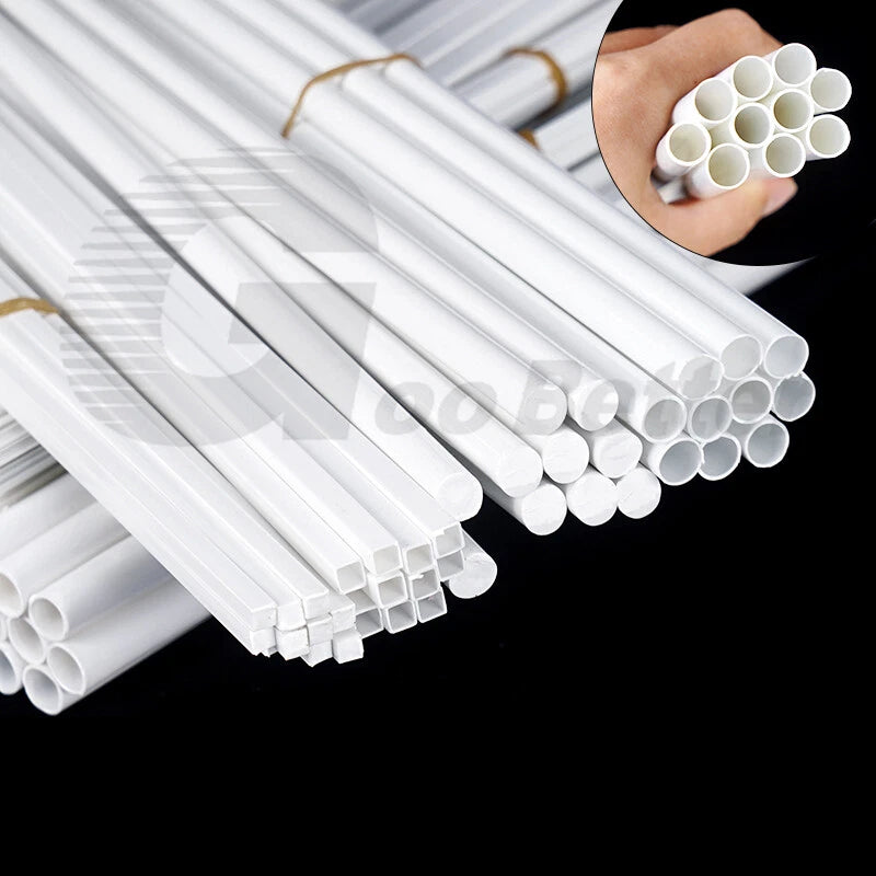 ABS Plastic Rods & Tubes – Round, Square, U/L/H-Profile Styrene Strips 250mm
