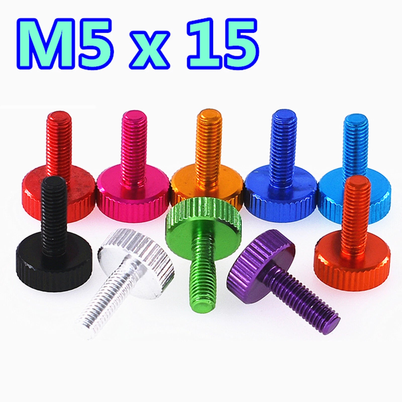 M5 M6 Knurled Thumb Screws Aluminum Alloy Multicolour Round Hand Grip Knob Bolts
