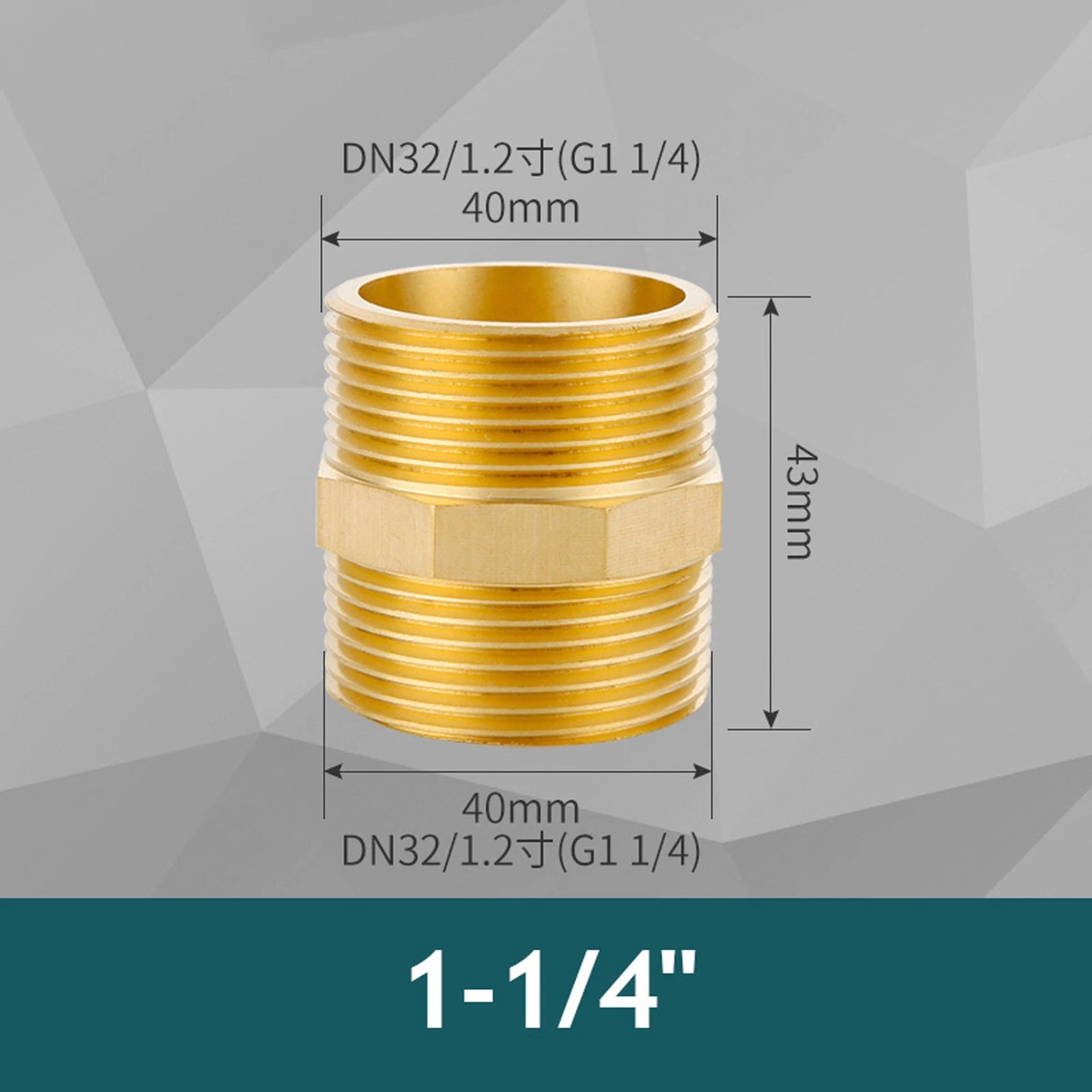 Brass BSP Male Hex Nipple Pipe Fitting — Equal & Reducing Threaded Connector