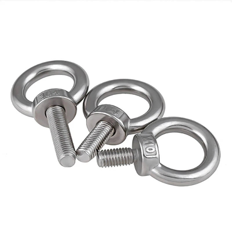 M3–M24 Stainless Steel Eye Bolts with Metric Thread — 304 SS Lifting Eyebolt