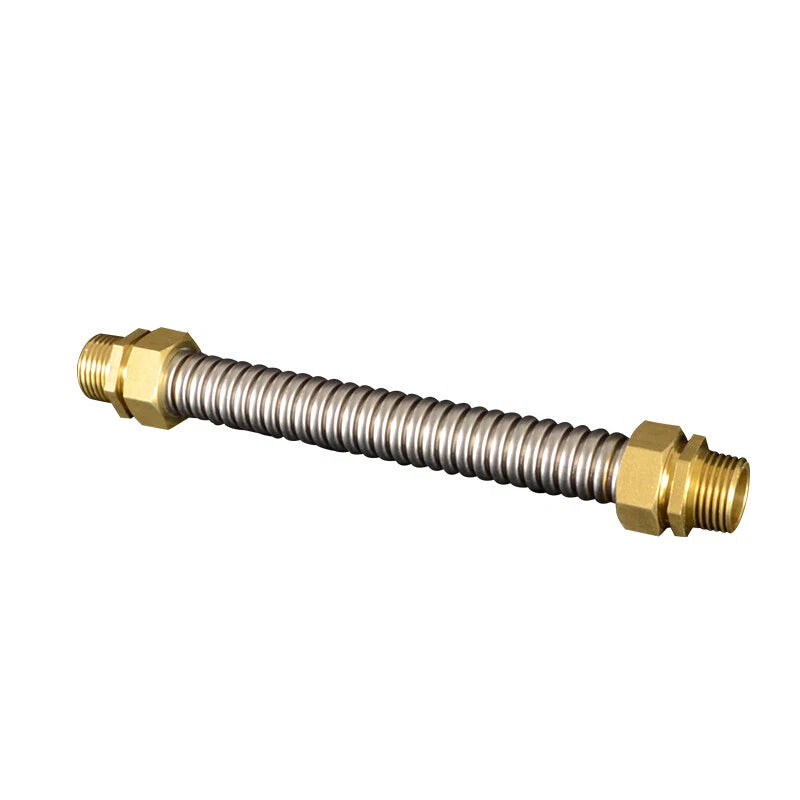 Corrugated Flexible Water Supply Hose with Brass Fittings — 1/2", 3/4", 1" | Hot & Cold