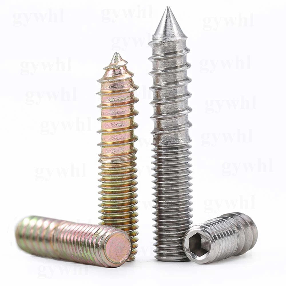 Wood To Metal Dowels Double Ended Threaded Furniture Screws M3 M4 M5 M6 8 10 M12