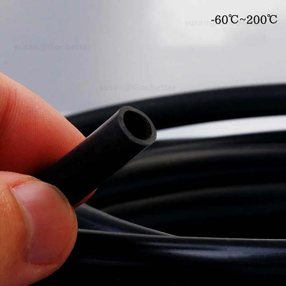 Silicone Hose Pipe Tube Water Air Black Rubber Tubing Tube ID 0.5mm to 38mm