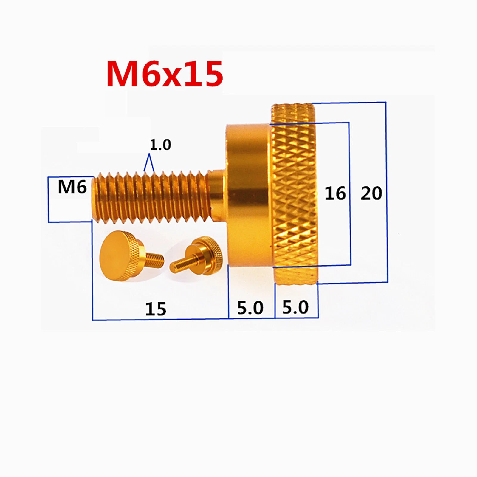 DIY SCREWS 5MM 6MM ALUMINUM KNURLED THUMB SCREW HAND GRIP KNOB BOLTS DOOR HANDLE