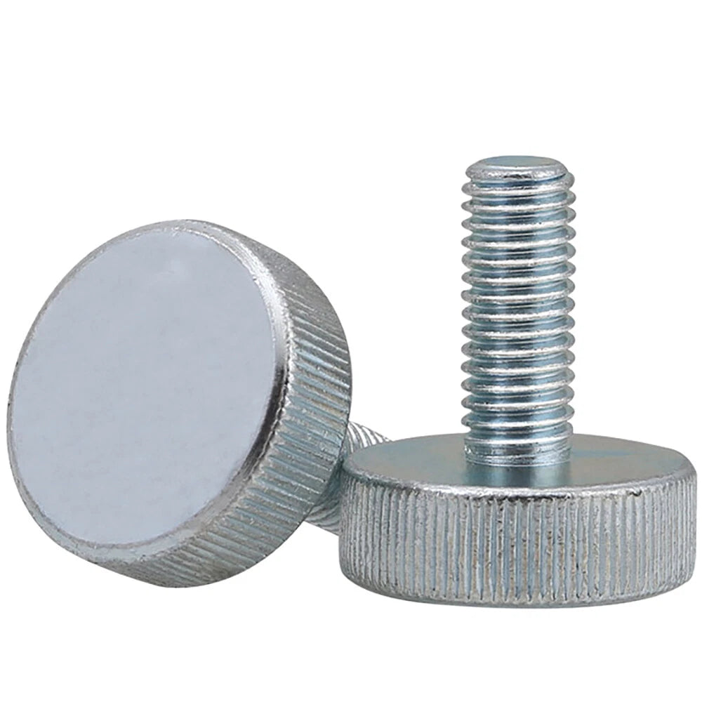FLAT HEAD KNURLED THUMB SCREWS CARBON STEEL ZINC PLATED M8 M10 THUMBSCREWS