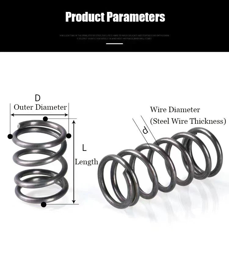 0.4mm~0.6mm Wire Diameter Compression Spring Pressure Small Spring 10Pcs/ Pack
