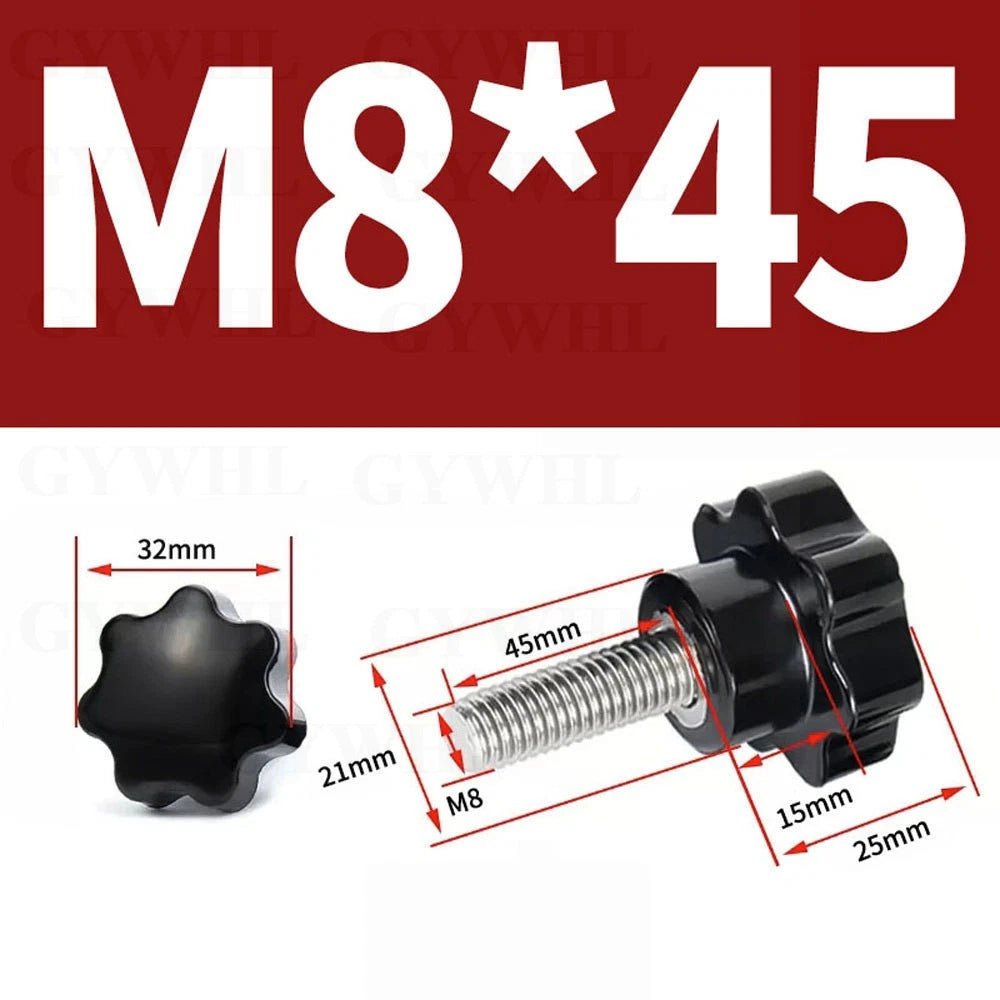 Star Bakelite Thumb Screws – Hand Clamping Knob Bolts, Stainless Steel Thread M3 to M12 - HomeDIYer