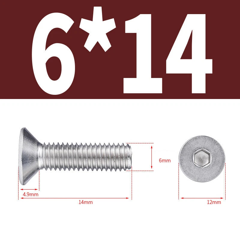 Allen Countersunk Head Screws V4A Steel Hexagon Socket Flat Head Machine Screw