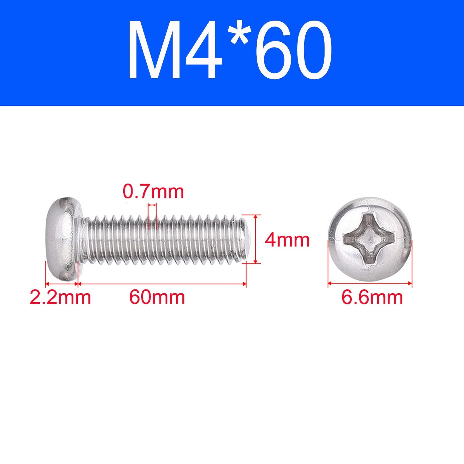 M3 M3.5 M4 M5 A2 Stainless Steel Pozi Pan Head Machine Screws DIN 7985