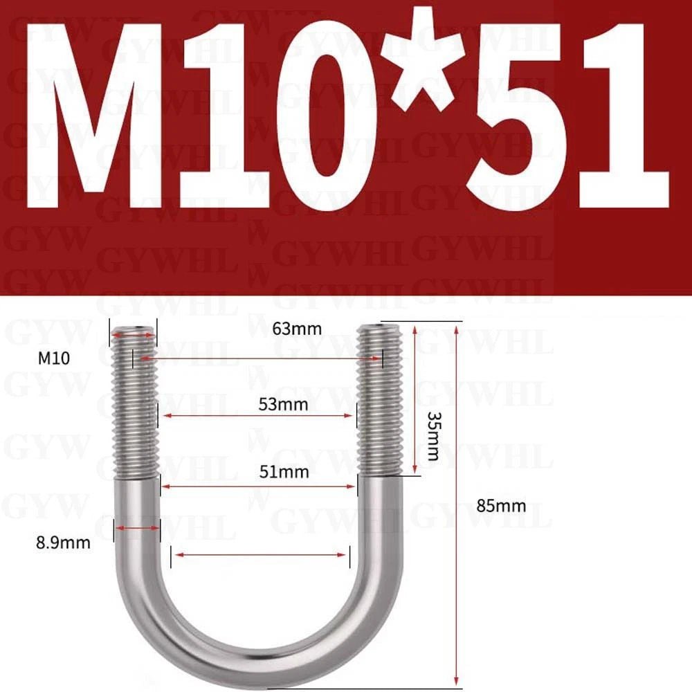 Marine Grade Round Bend U - Bolts — A2 & A4 Stainless Steel, M6 to M20 - HomeDIYer