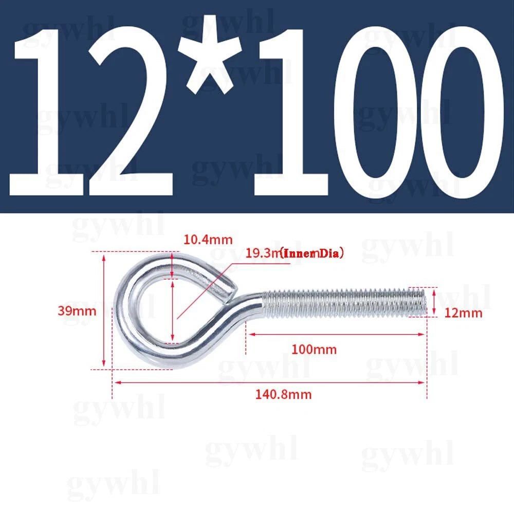 Galvanised Eye Screws Hooks Eye Bolts Closed Screws Rod Stainless Threaded Rings