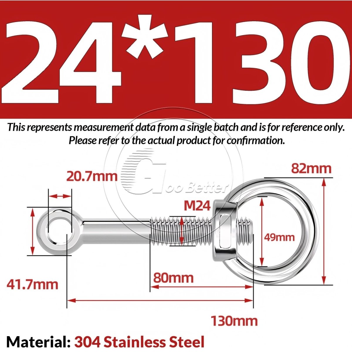 M16–M24 A2 304 Stainless Steel Lifting Eye Bolt & Eye Nut Threaded Ring - HomeDIYer