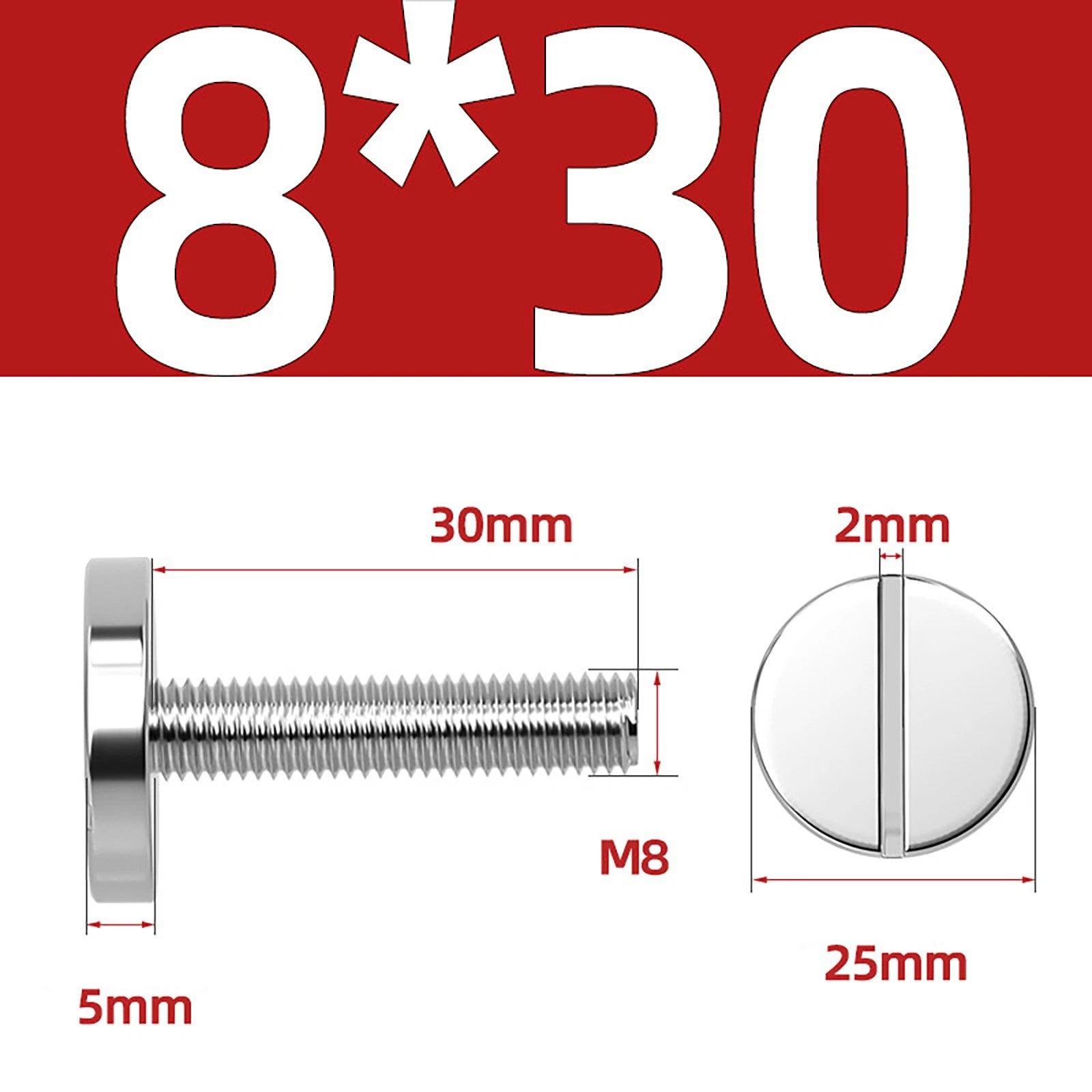 A2 Stainless Steel Slotted Large Head Machine Screws — Wide Pan Bolt DIN 921 | M2–M10