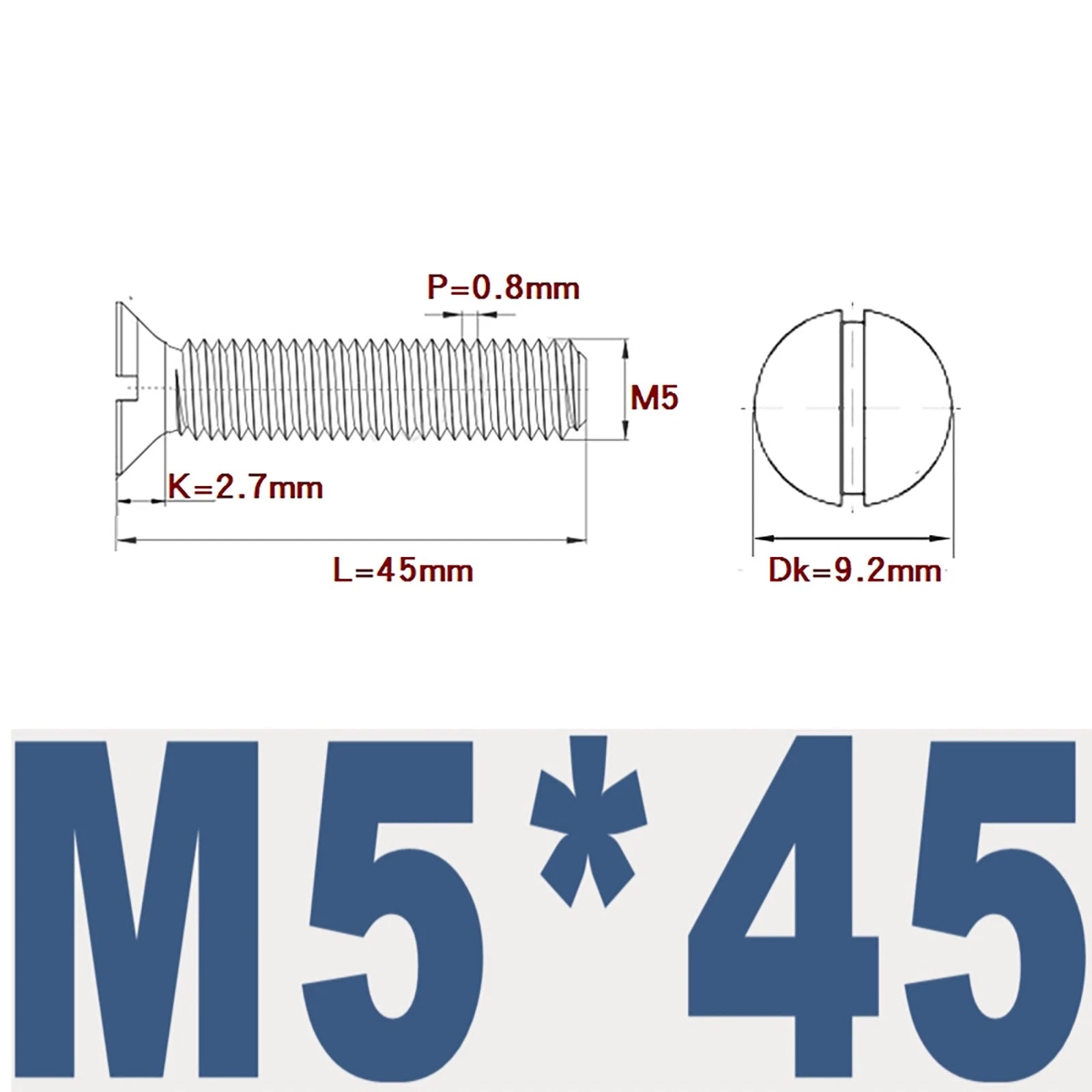 Countersunk Slotted Machine Screws M2–M8 | A2 Stainless Steel DIN 963