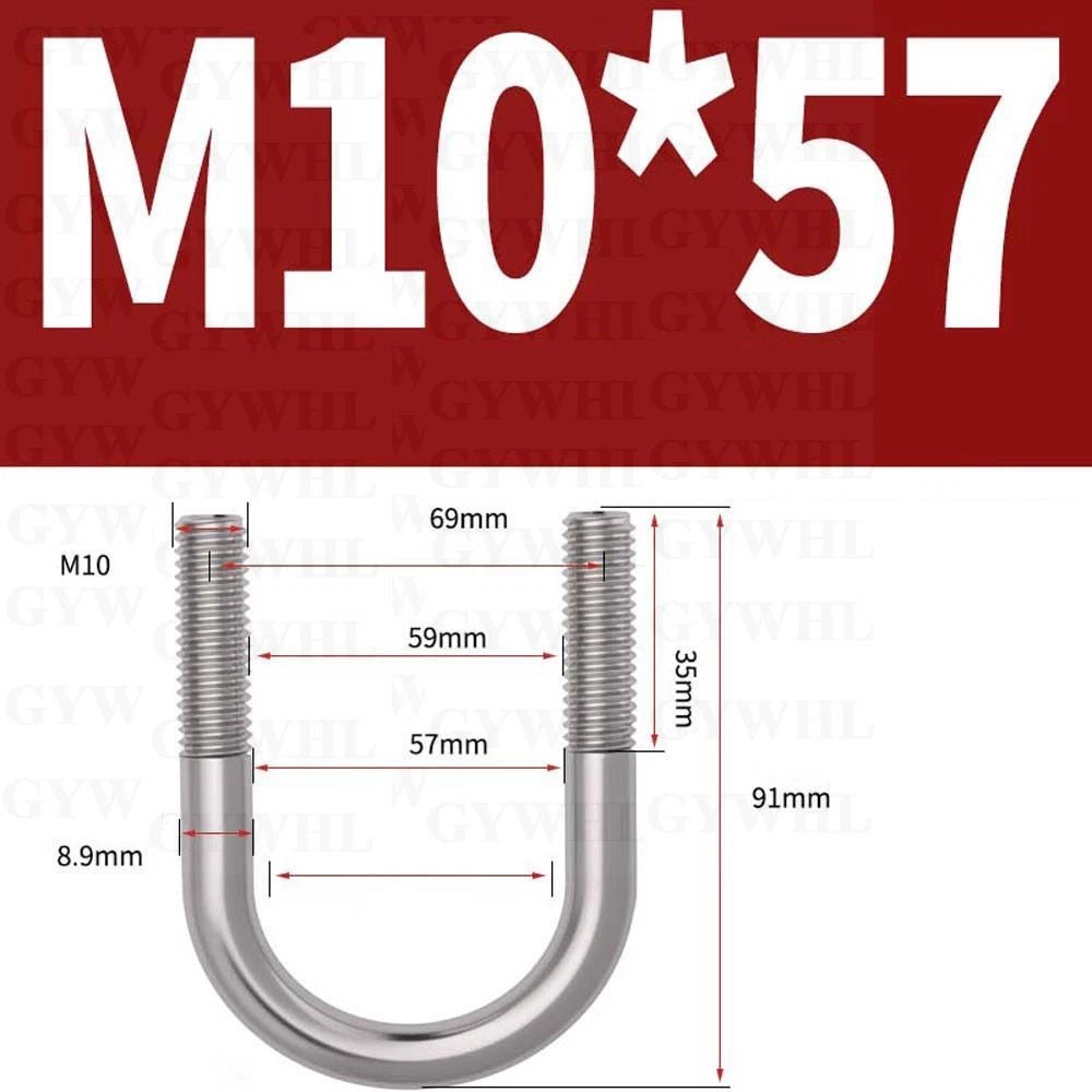 Marine Grade Round Bend U - Bolts — A2 & A4 Stainless Steel, M6 to M20 - HomeDIYer