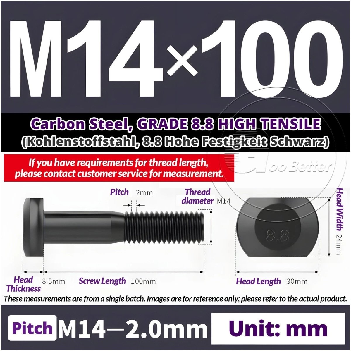 T - Slot Bolts M6 to M20 | Grade 8.8 High Tensile | T - Track Bolts 16mm–500mm - HomeDIYer