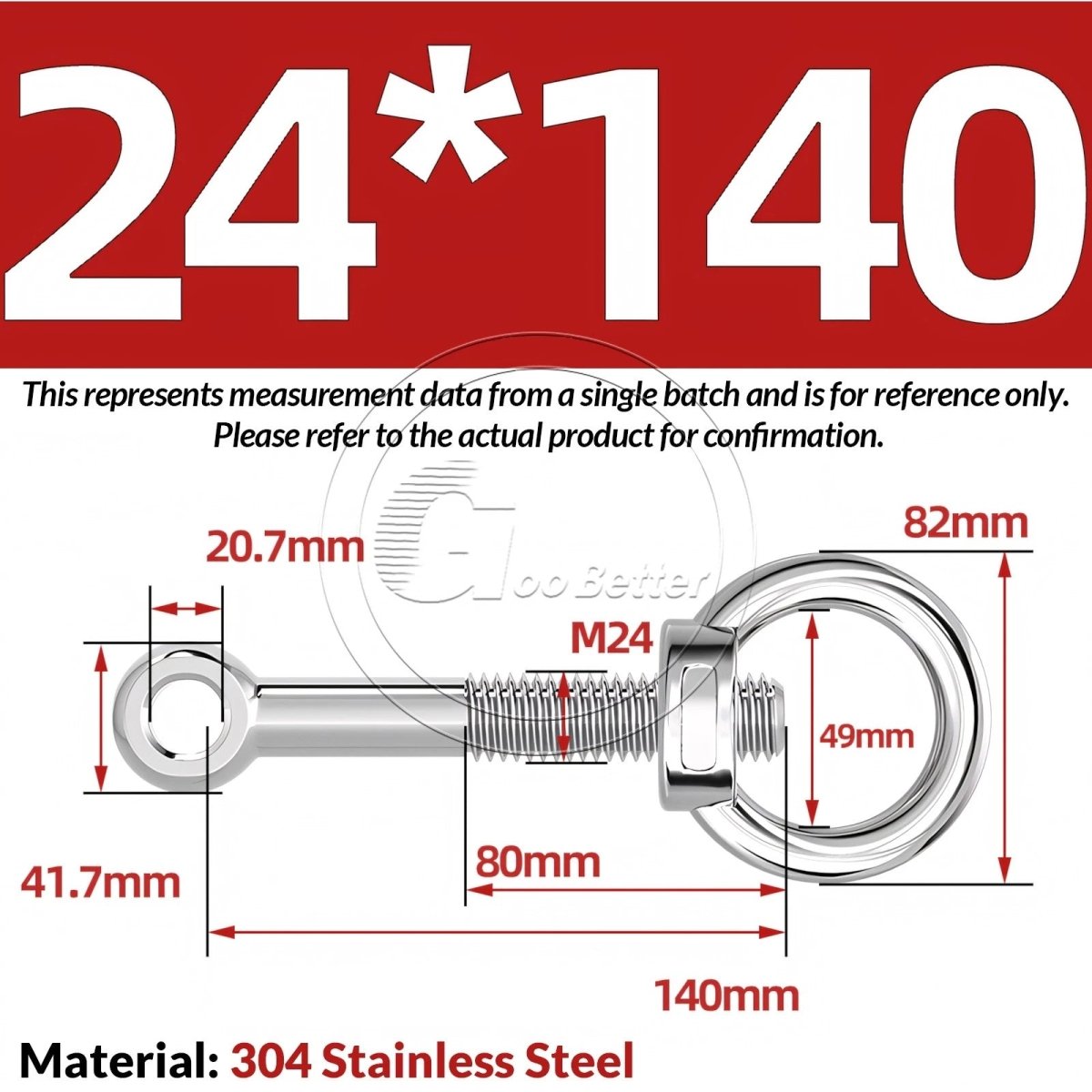 M16–M24 A2 304 Stainless Steel Lifting Eye Bolt & Eye Nut Threaded Ring - HomeDIYer