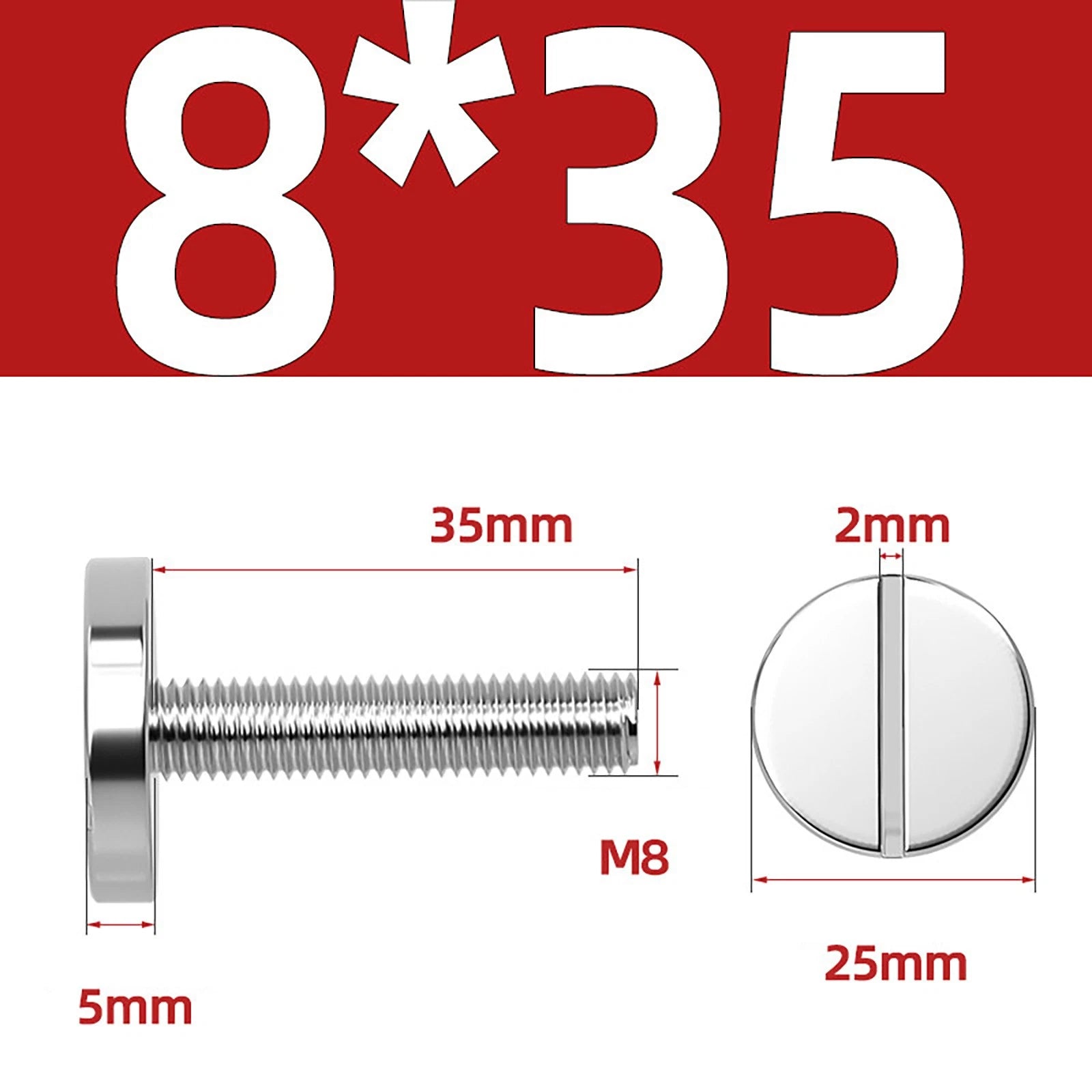 A2 Stainless Steel Slotted Large Head Machine Screws — Wide Pan Bolt DIN 921 | M2–M10