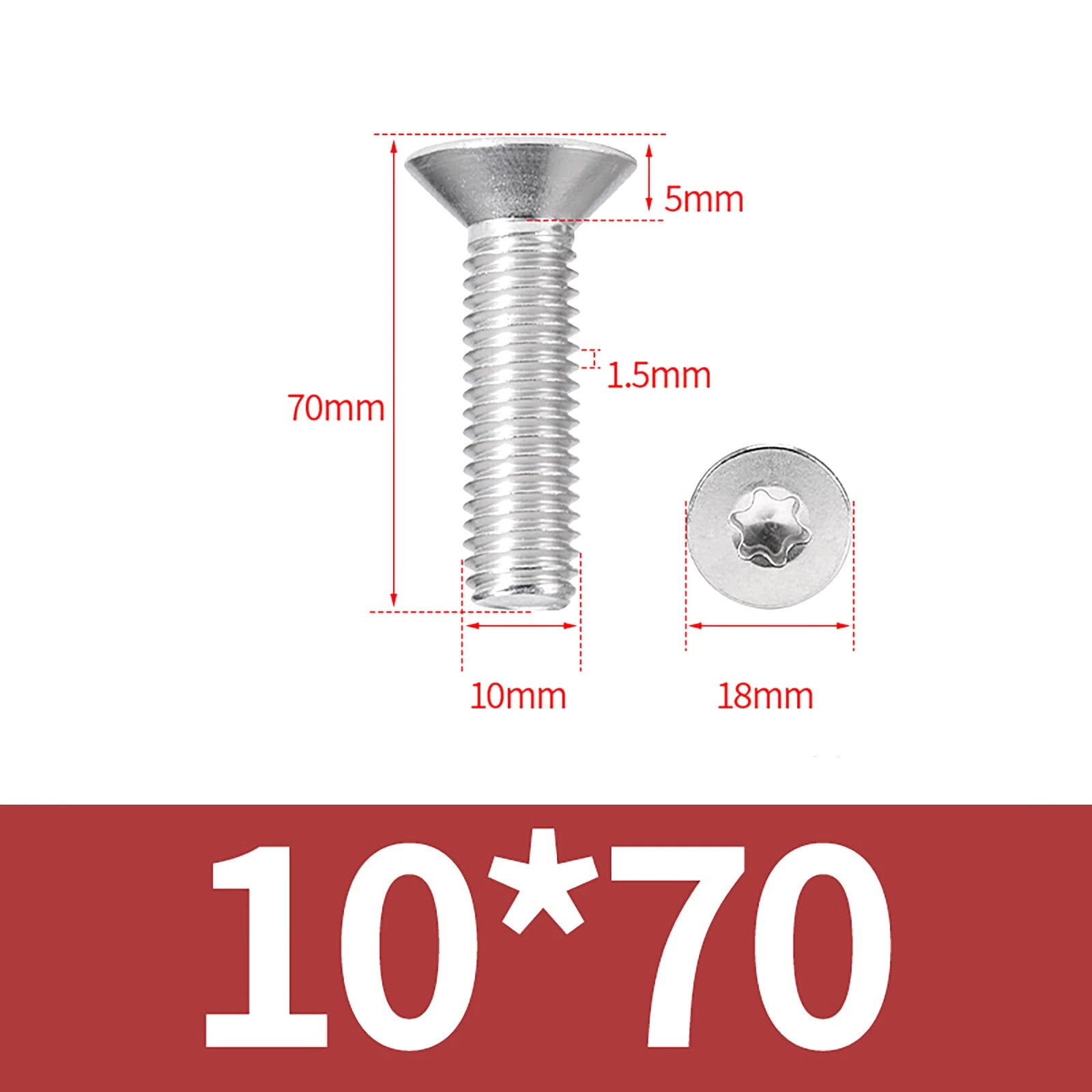 M2- M12 Torx Countersunk Machine Screws Six Lobe Bolts A2 Stainless Steel