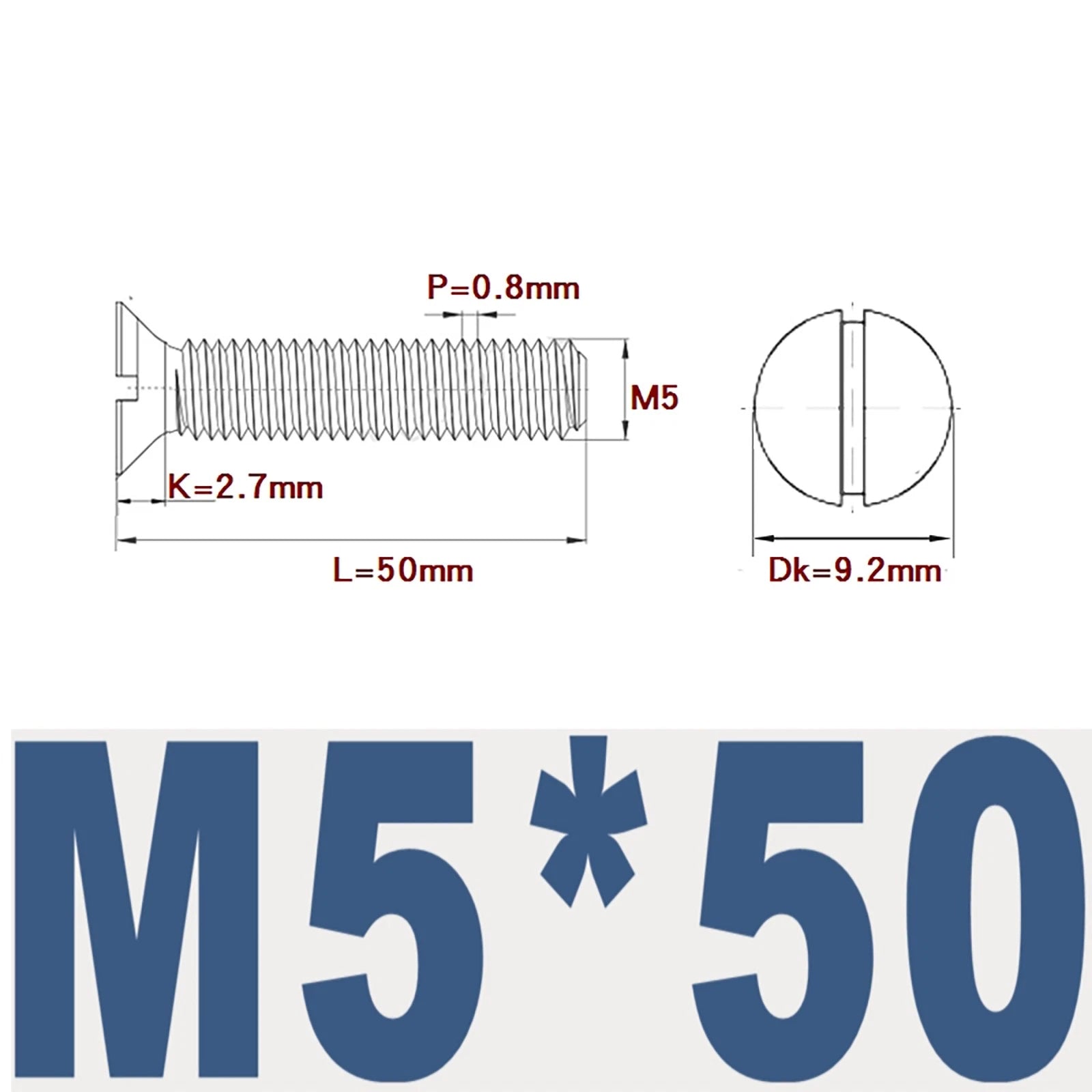 Countersunk Slotted Machine Screws M2–M8 | A2 Stainless Steel DIN 963