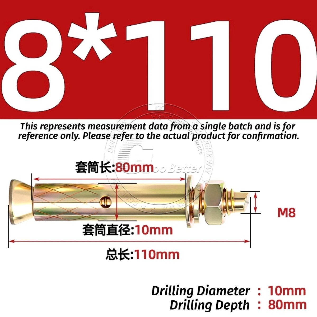 Concrete Expansion Anchor Bolts M6–M20, Extra Long Masonry Wall Screws – Iron Blue White Zinc / Iron - colour Zinc - HomeDIYer