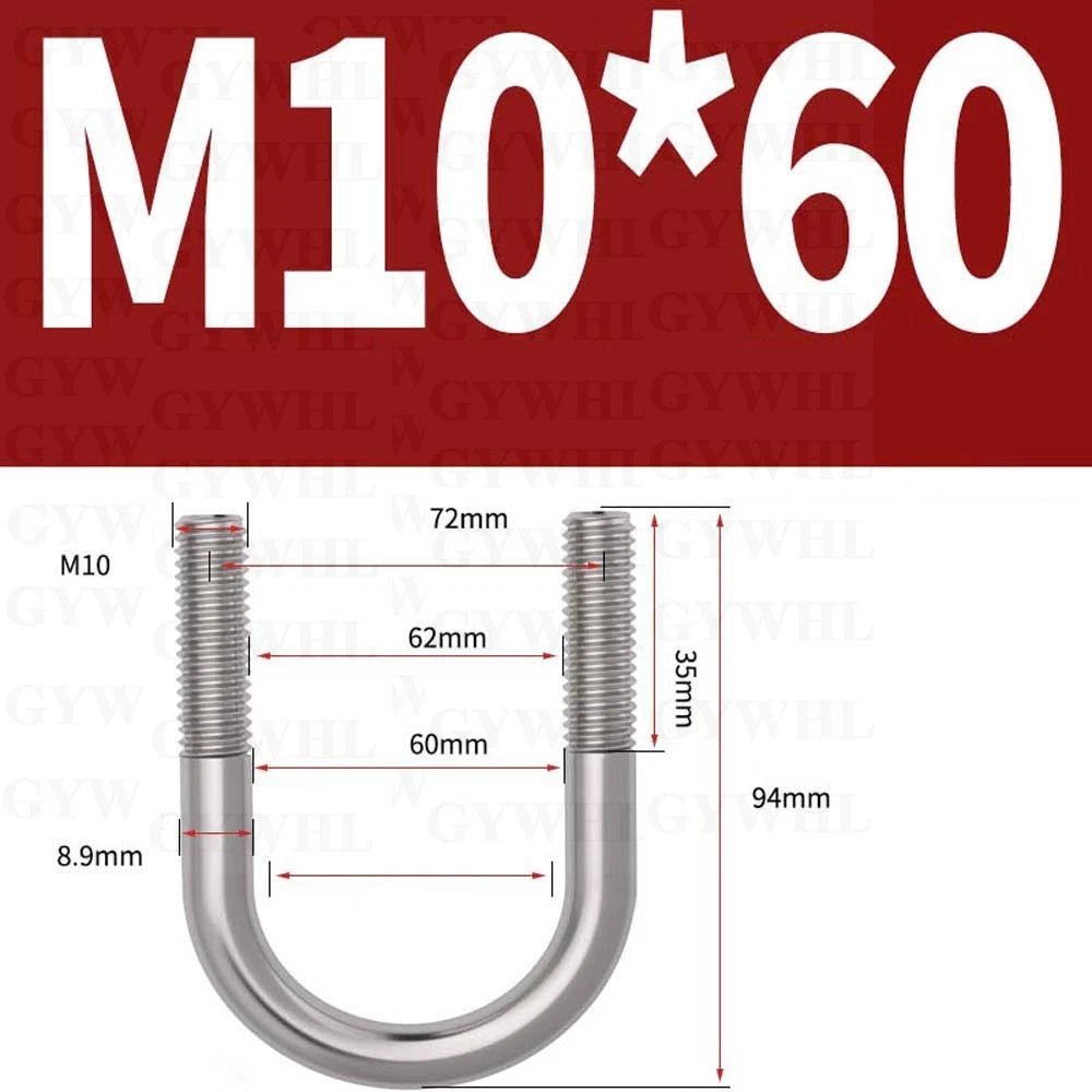 Marine Grade Round Bend U - Bolts — A2 & A4 Stainless Steel, M6 to M20 - HomeDIYer