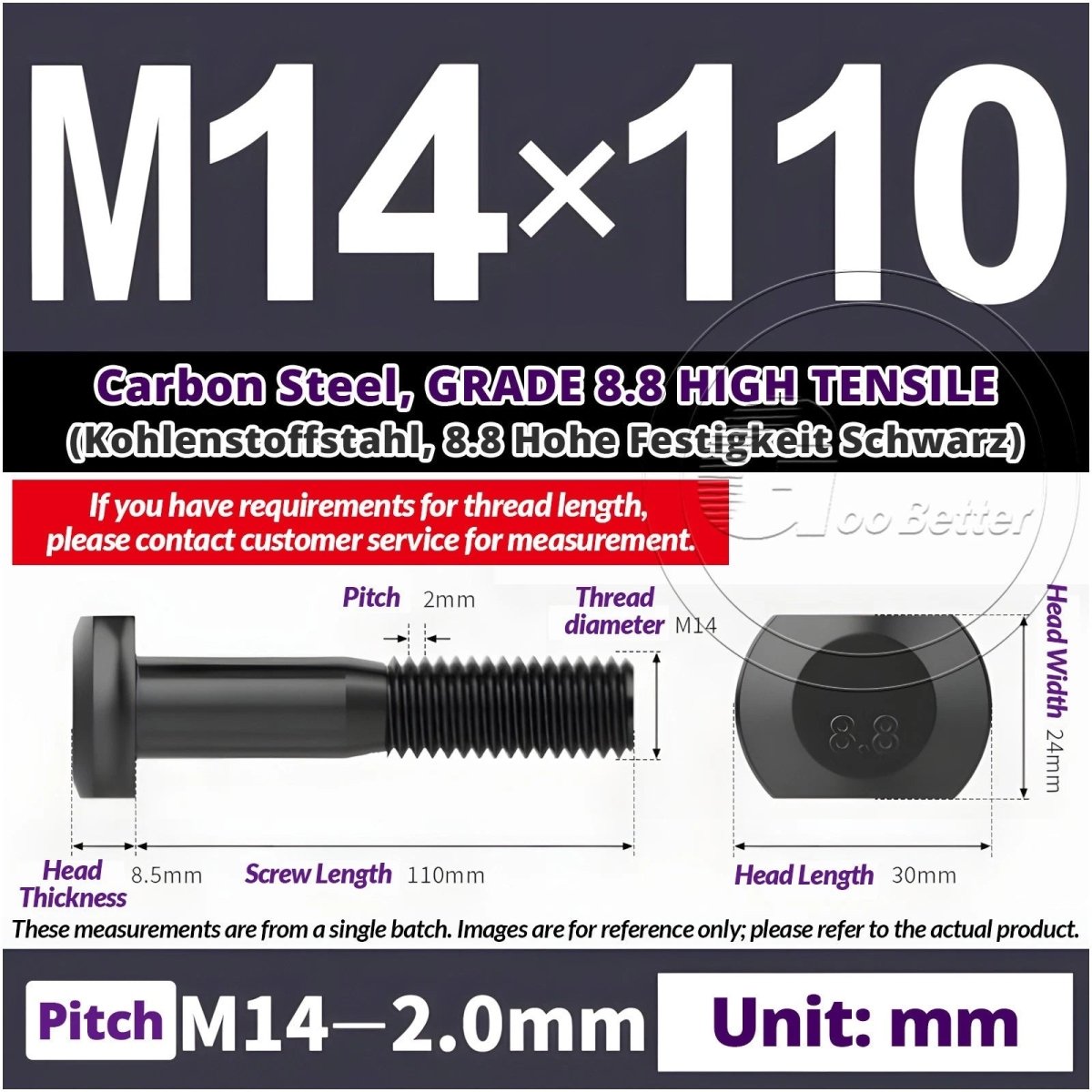 T - Slot Bolts M6 to M20 | Grade 8.8 High Tensile | T - Track Bolts 16mm–500mm - HomeDIYer