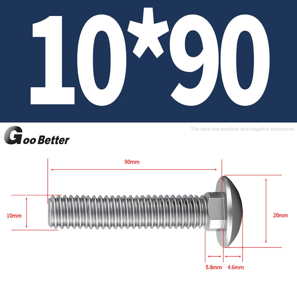 M4–M12 Carriage Bolts A2 Stainless Steel | Cup Square Neck Screws