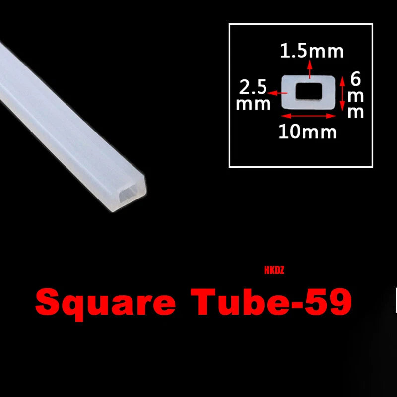 Square Silicone Rubber Hollow Tube Pipe Protector Seal Strips Width 2.5mm~108mm