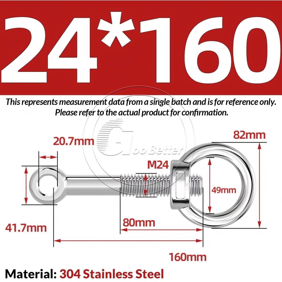 M16–M24 A2 304 Stainless Steel Lifting Eye Bolt & Eye Nut Threaded Ring - HomeDIYer