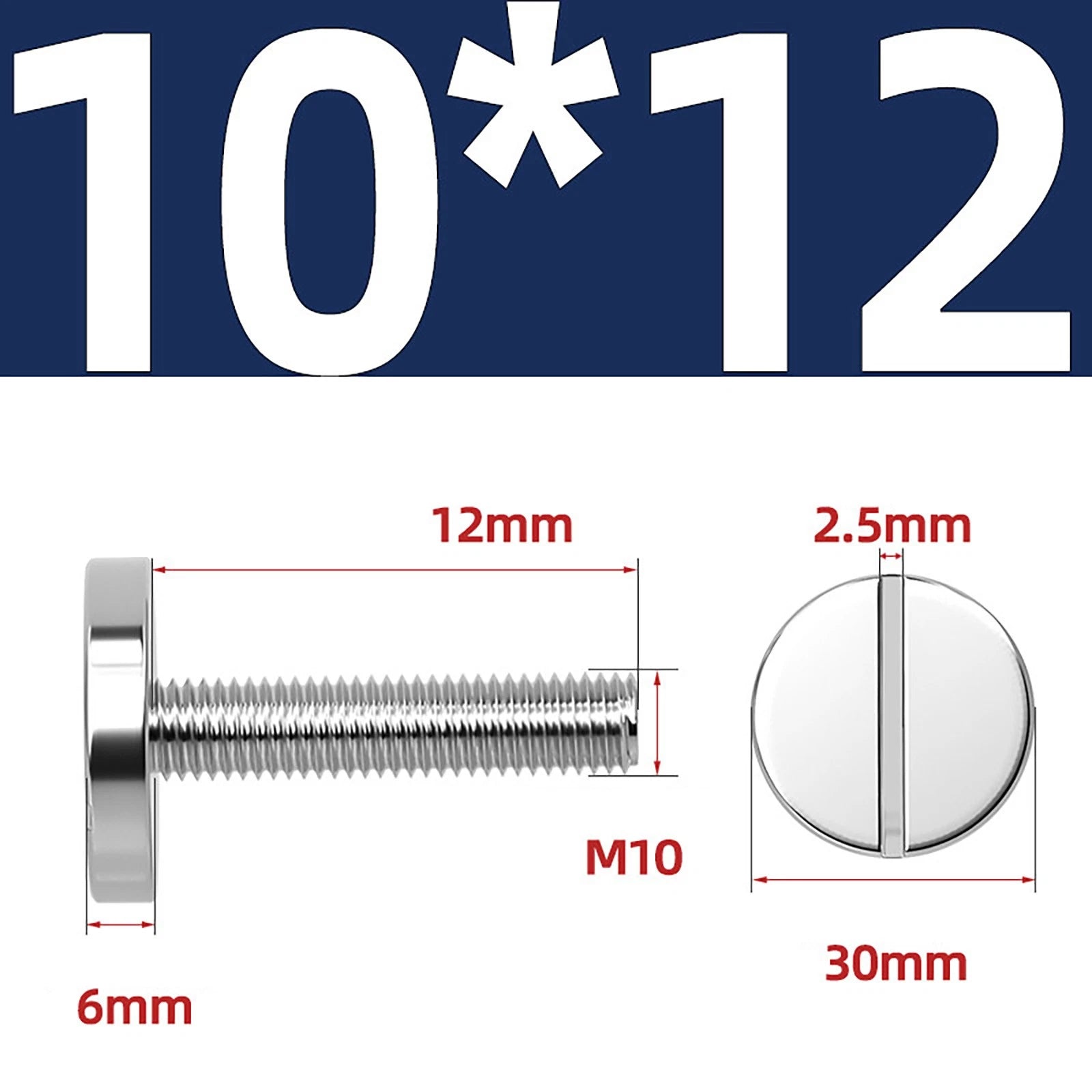 A2 Stainless Steel Slotted Large Head Machine Screws — Wide Pan Bolt DIN 921 | M2–M10