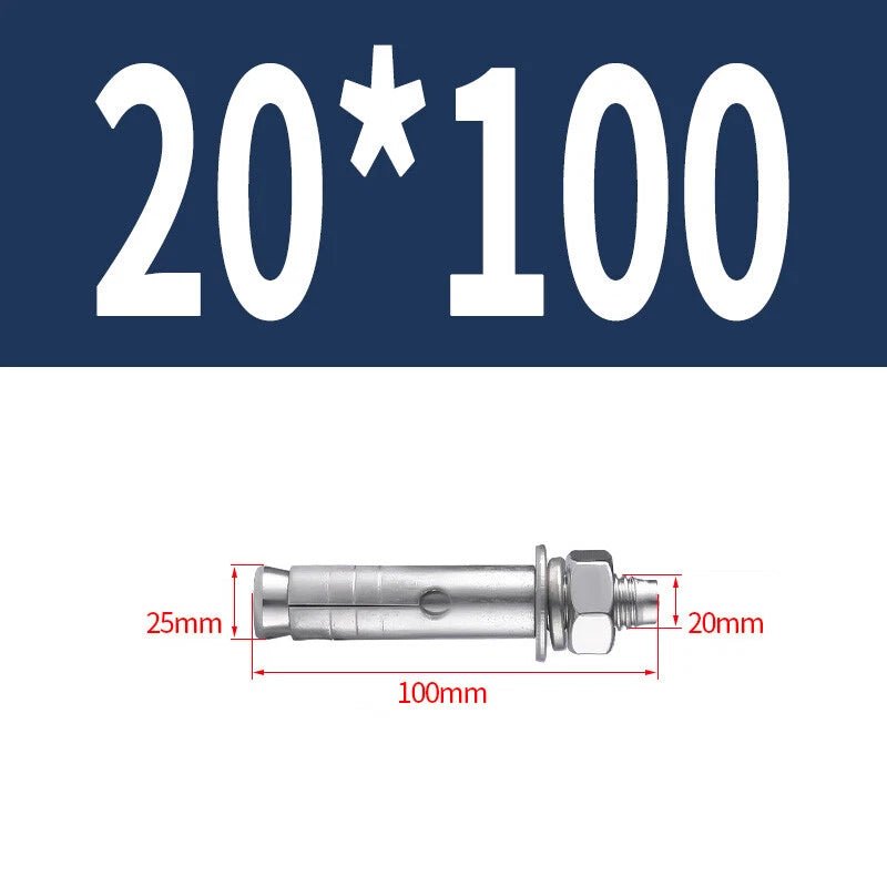 Hex Nut Expansion Sleeve Anchor Bolts — M6 to M20, Galvanized & Stainless Steel - HomeDIYer