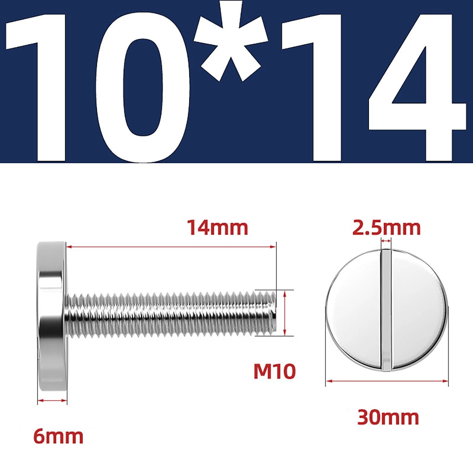 A2 Stainless Steel Slotted Large Head Machine Screws — Wide Pan Bolt DIN 921 | M2–M10