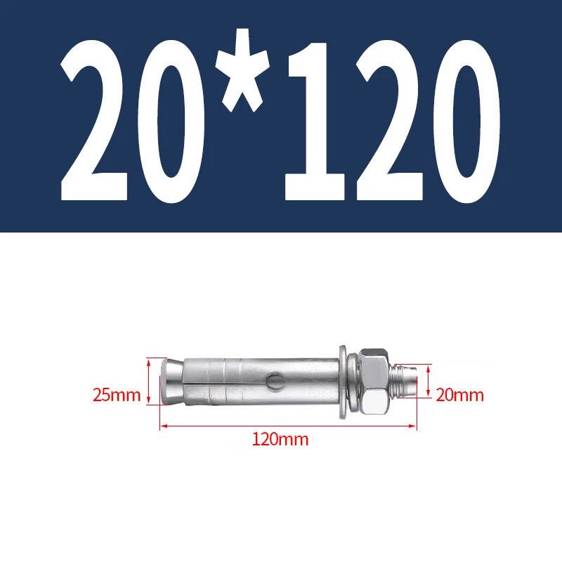 Hex Nut Expansion Sleeve Anchor Bolts — M6 to M20, Galvanized & Stainless Steel - HomeDIYer