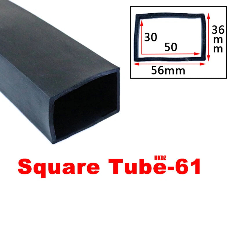 Square Silicone Rubber Hollow Tube Pipe Protector Seal Strips Width 2.5mm~108mm