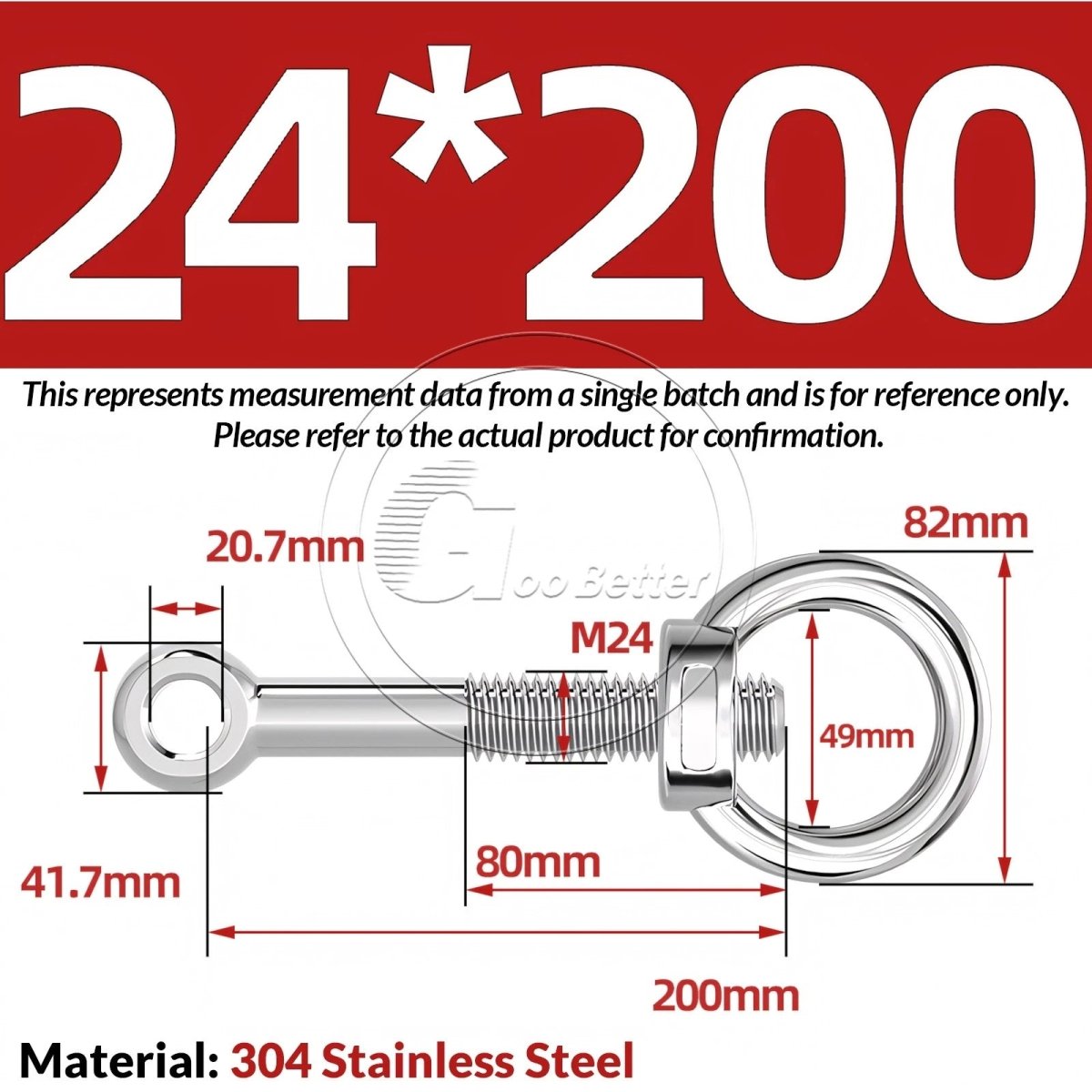 M16–M24 A2 304 Stainless Steel Lifting Eye Bolt & Eye Nut Threaded Ring - HomeDIYer