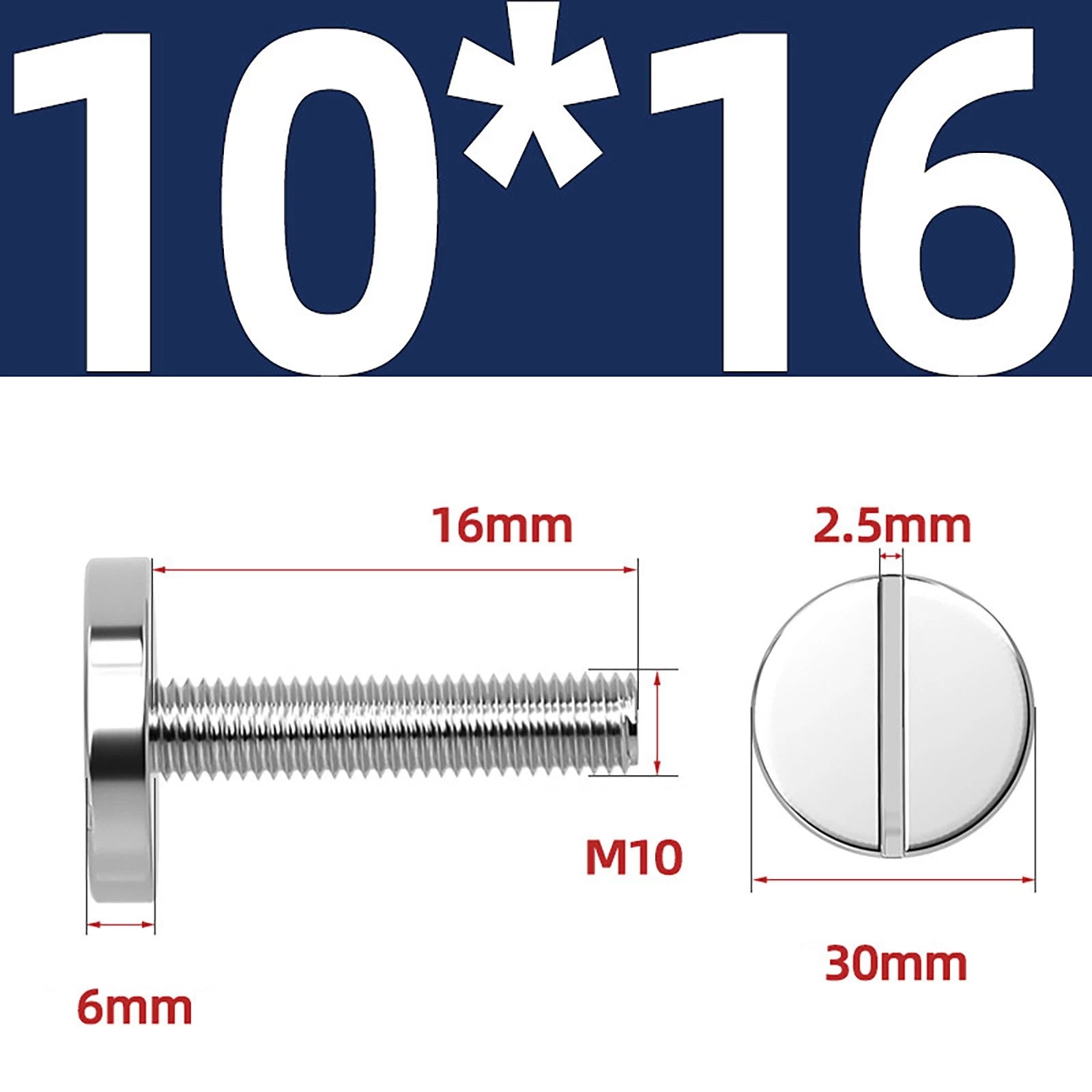 A2 Stainless Steel Slotted Large Head Machine Screws — Wide Pan Bolt DIN 921 | M2–M10