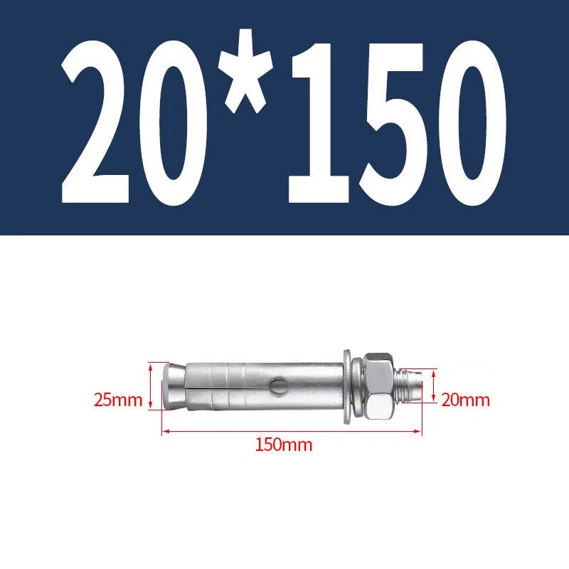 Hex Nut Expansion Sleeve Anchor Bolts — M6 to M20, Galvanized & Stainless Steel - HomeDIYer