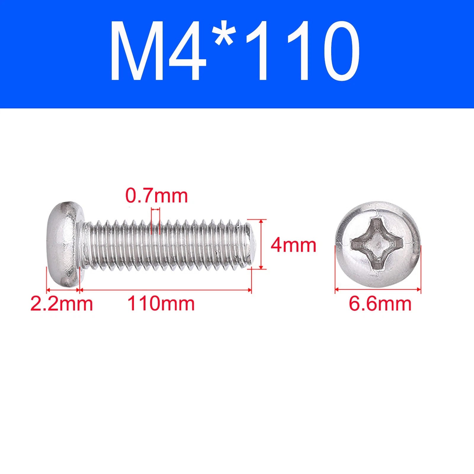 M3 M3.5 M4 M5 A2 Stainless Steel Pozi Pan Head Machine Screws DIN 7985