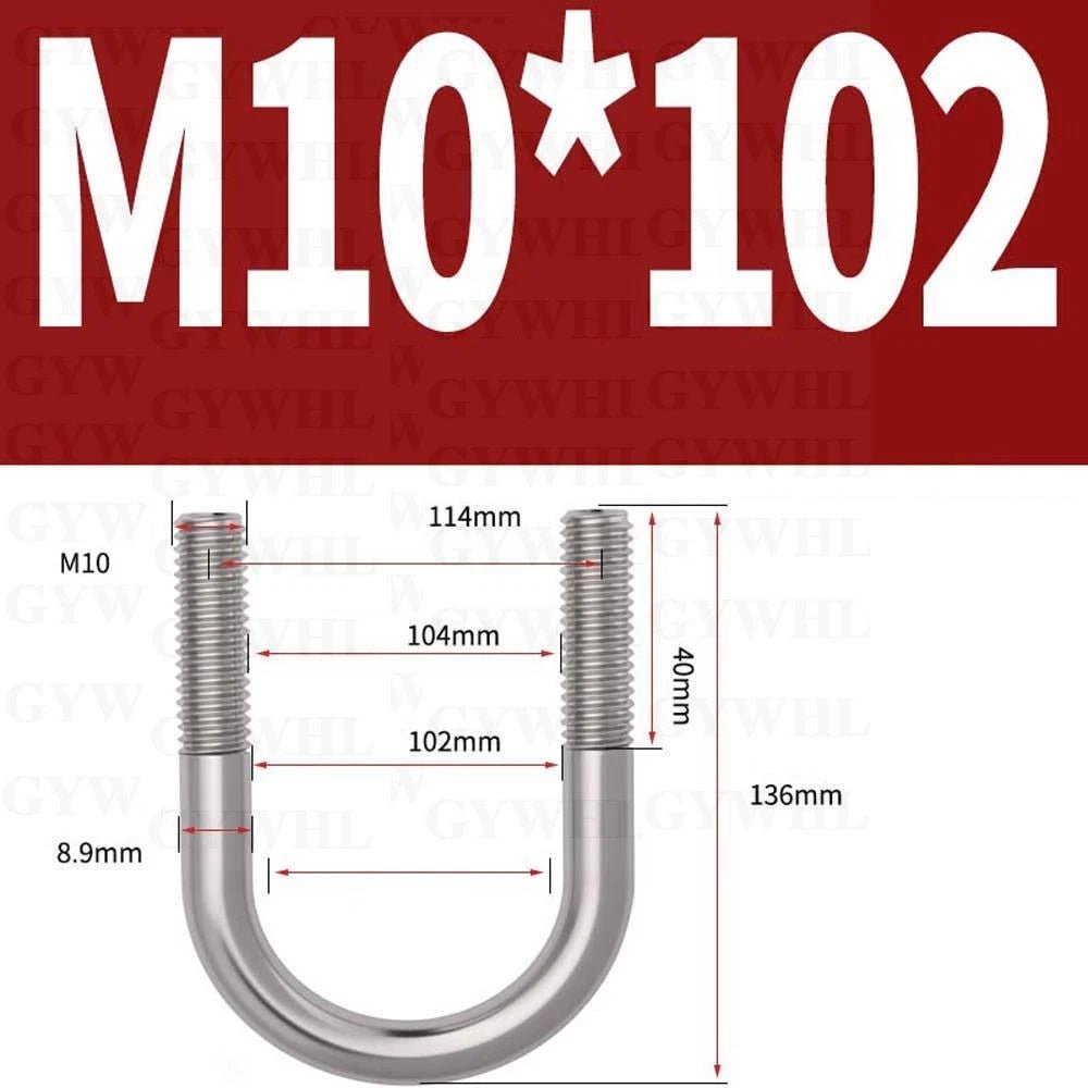 Marine Grade Round Bend U - Bolts — A2 & A4 Stainless Steel, M6 to M20 - HomeDIYer