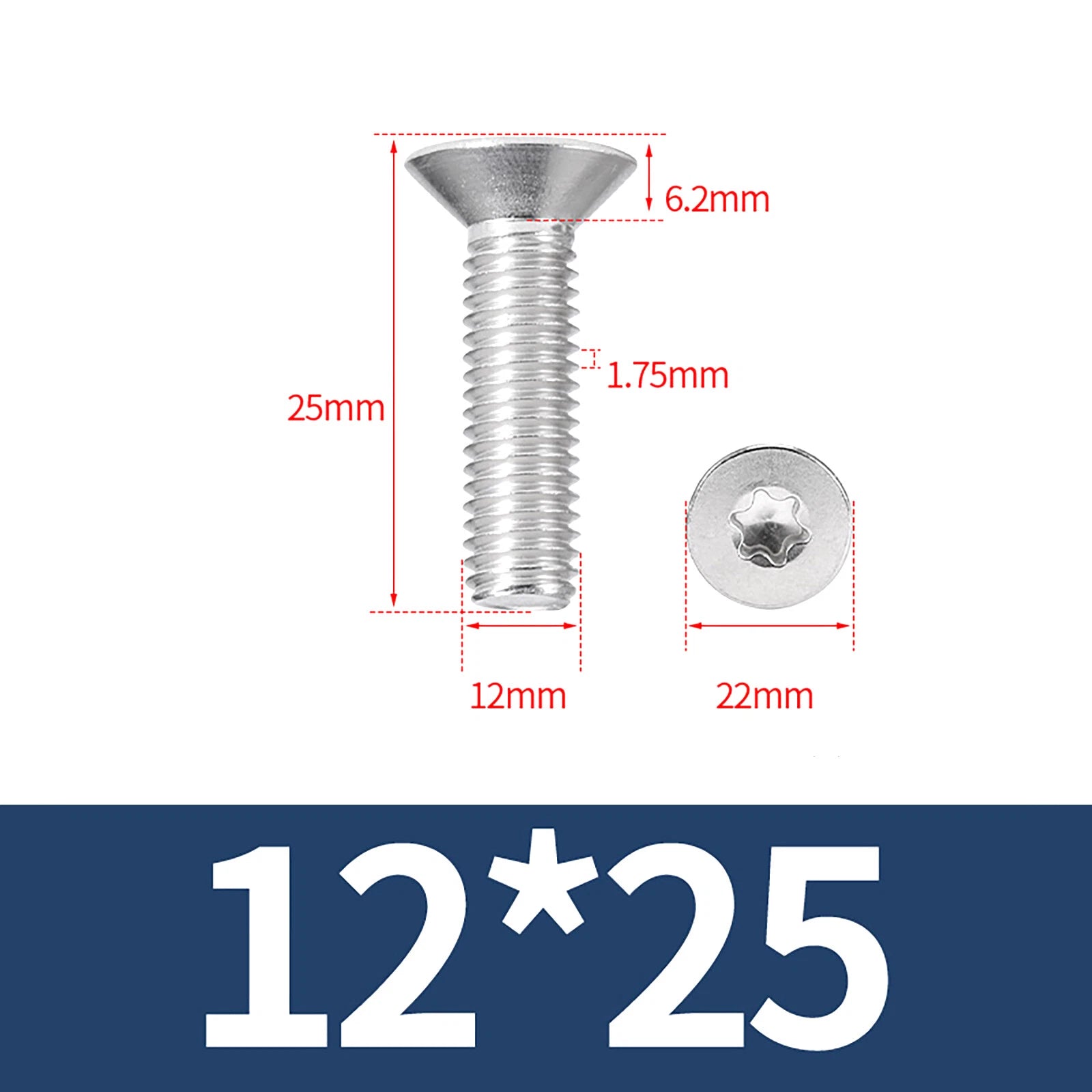 M2- M12 Torx Countersunk Machine Screws Six Lobe Bolts A2 Stainless Steel