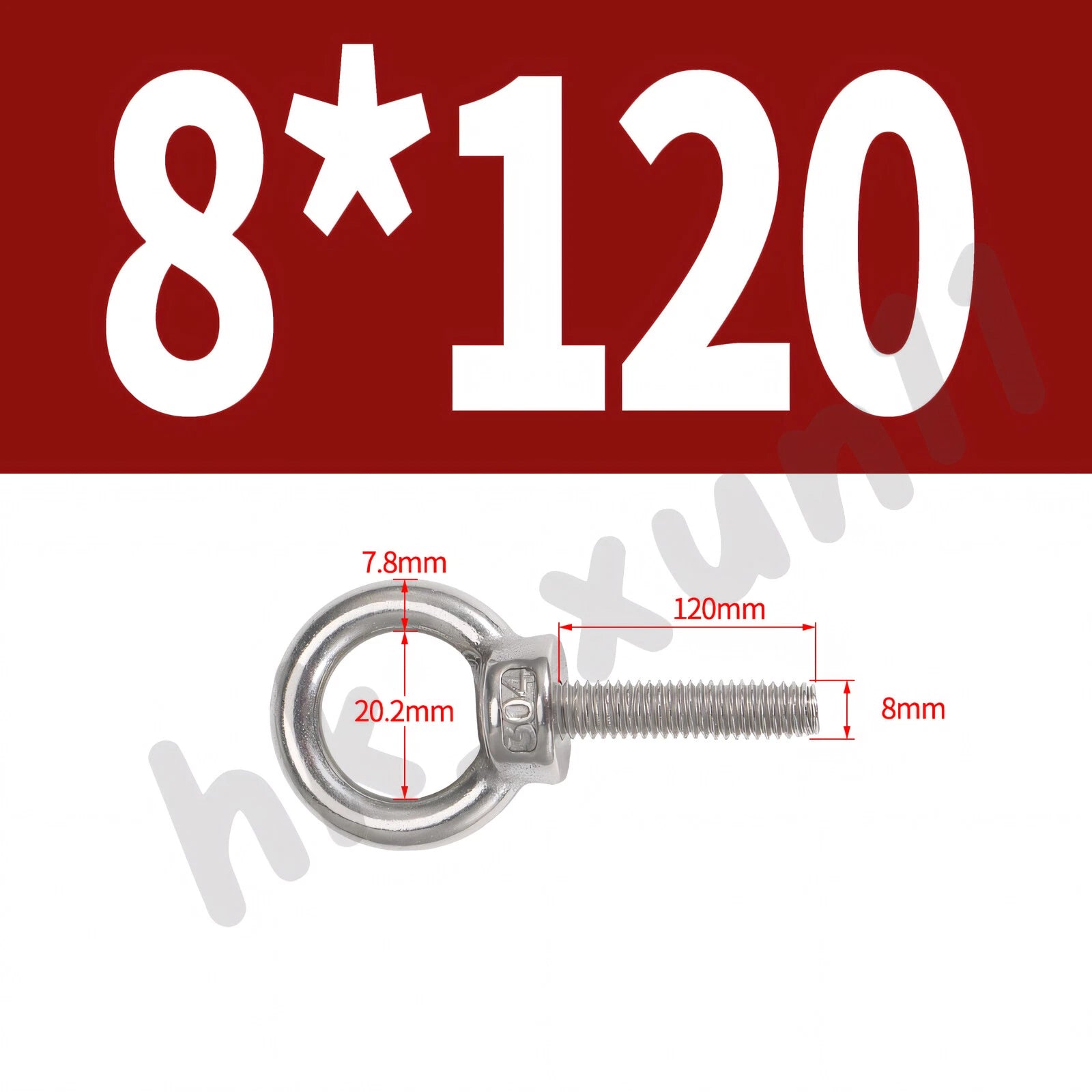 M3 M4 M5 M6 M8 M10 M12 TO M24 LIFTING EYE NUTS & BOLTS A2-304 STAINLESS STEEL