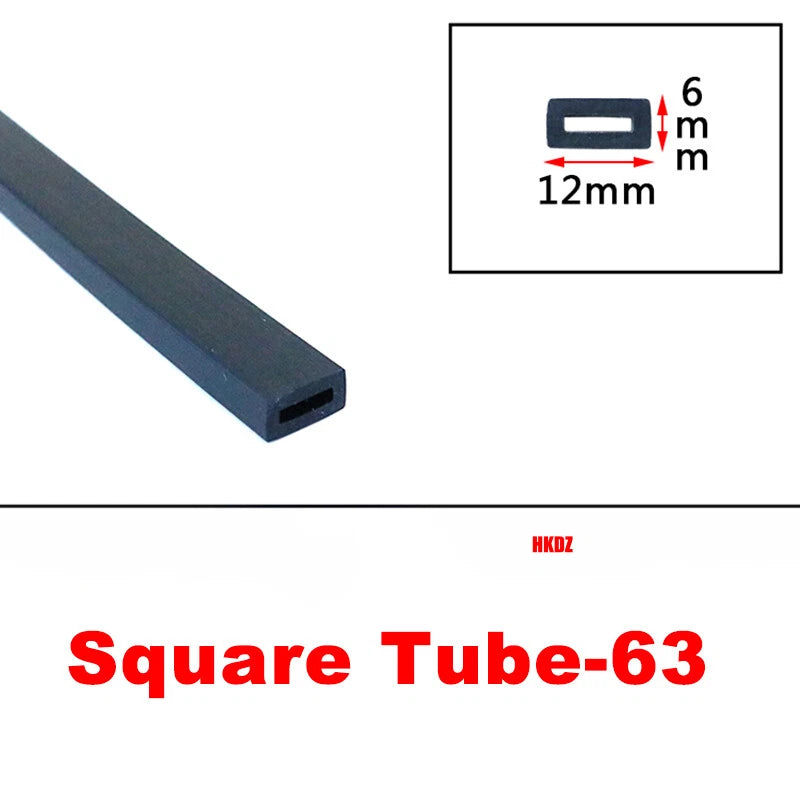 Square Silicone Rubber Hollow Tube Pipe Protector Seal Strips Width 2.5mm~108mm