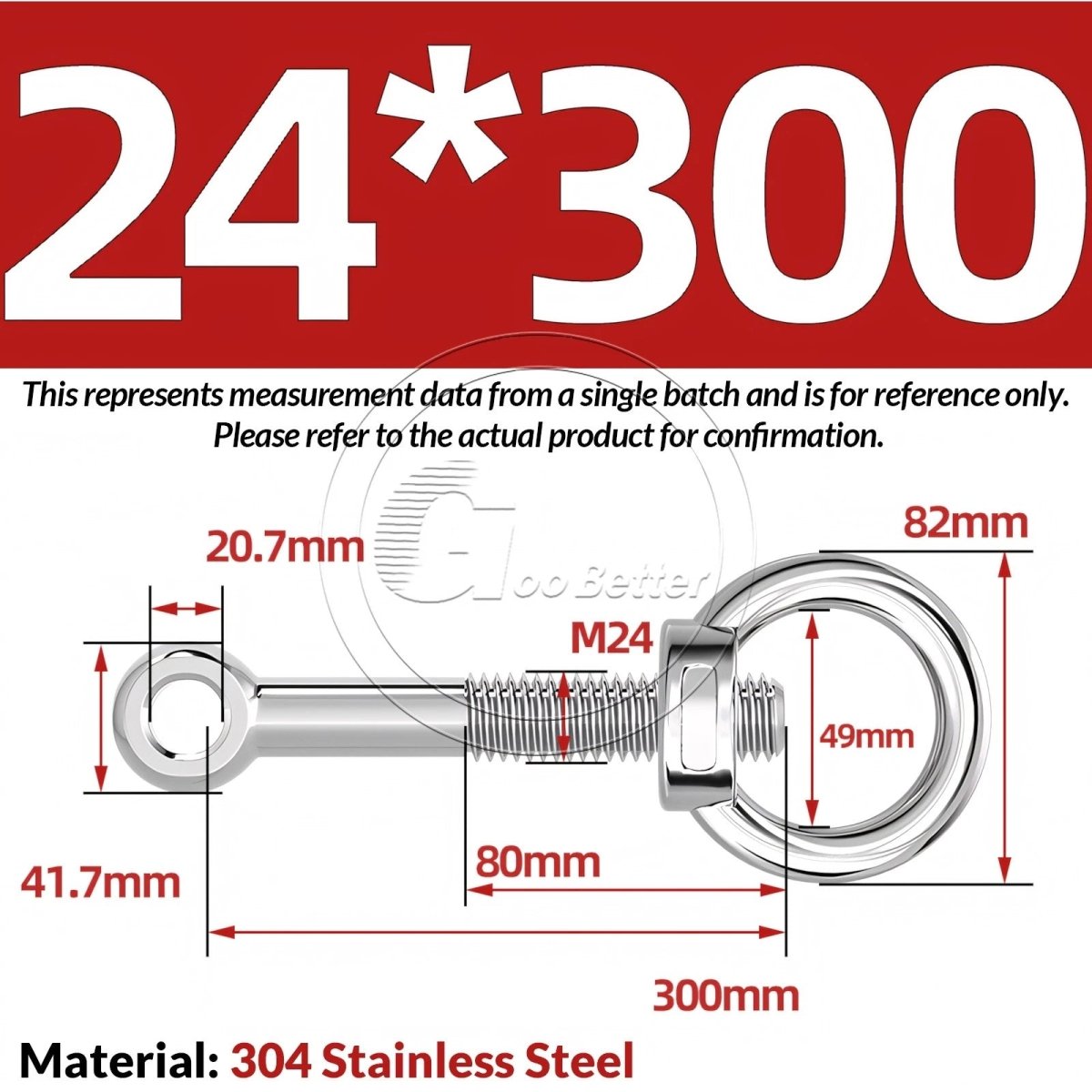M16–M24 A2 304 Stainless Steel Lifting Eye Bolt & Eye Nut Threaded Ring - HomeDIYer