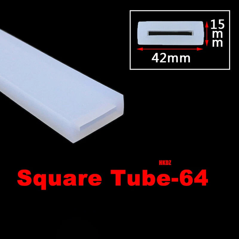 Square Silicone Rubber Hollow Tube Pipe Protector Seal Strips Width 2.5mm~108mm